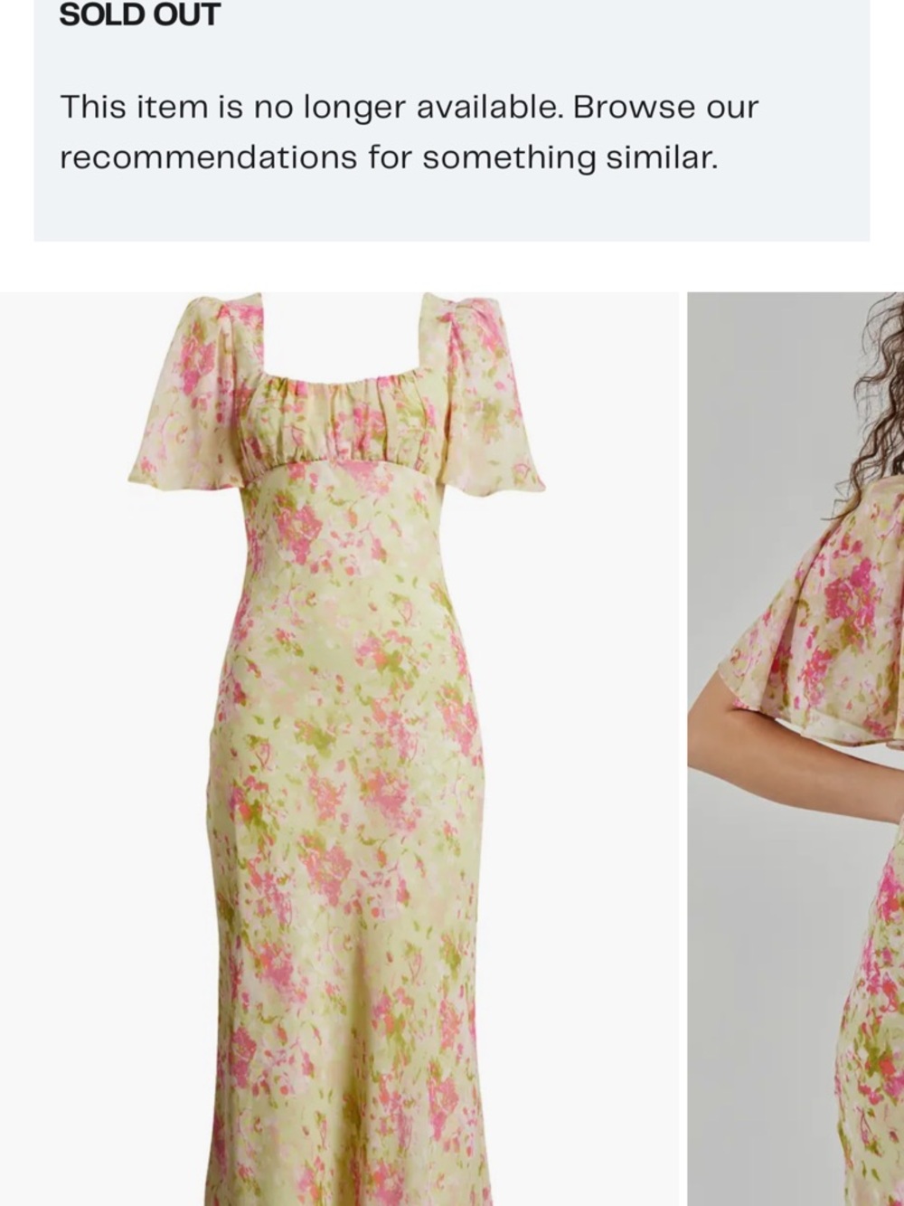 Astr Floral Square-Neck Maxi Dress in Pink and Green on Cream